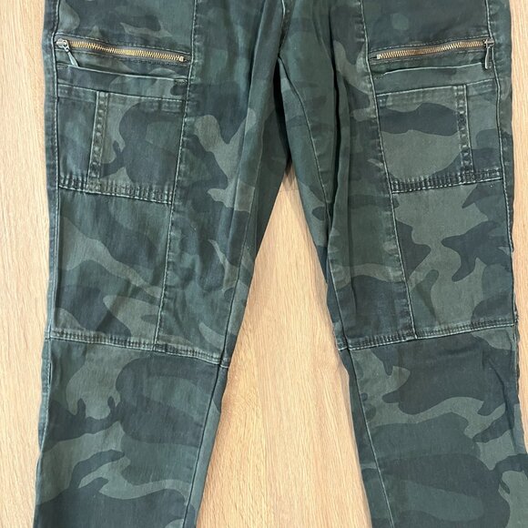 Supplies Green Skinny Camo Jeans Gold Zipper Pockets Size 6 - Picture 5 of 10